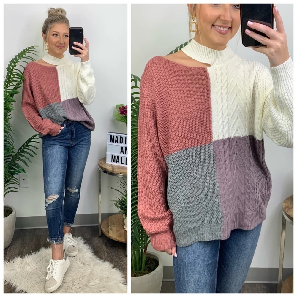 Main Strip Color block sweater size medium (nwt)